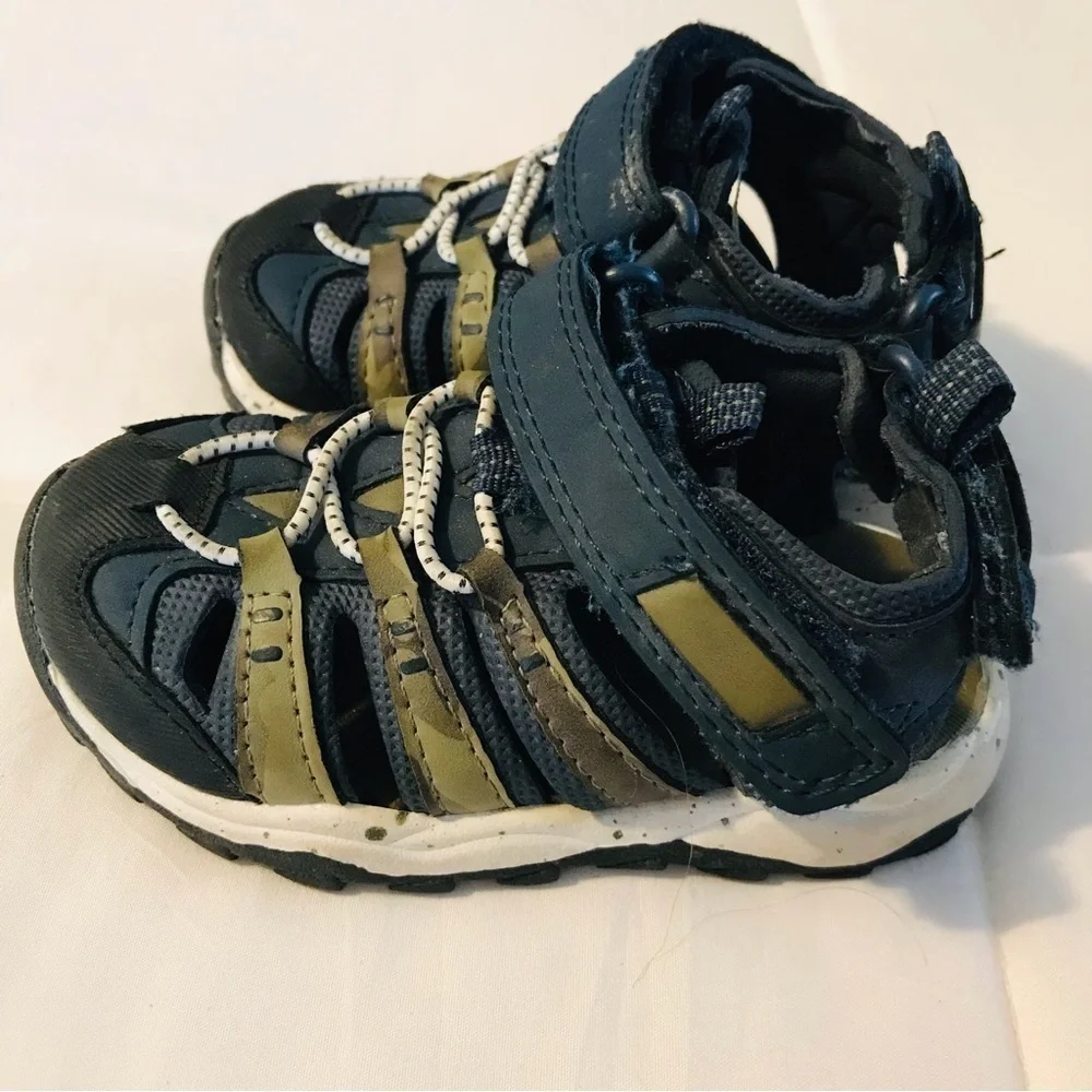 Cat & Jack Hiking Sandler’s Close Toes Blue Gray Shoe Toddler Baby Boy size 5